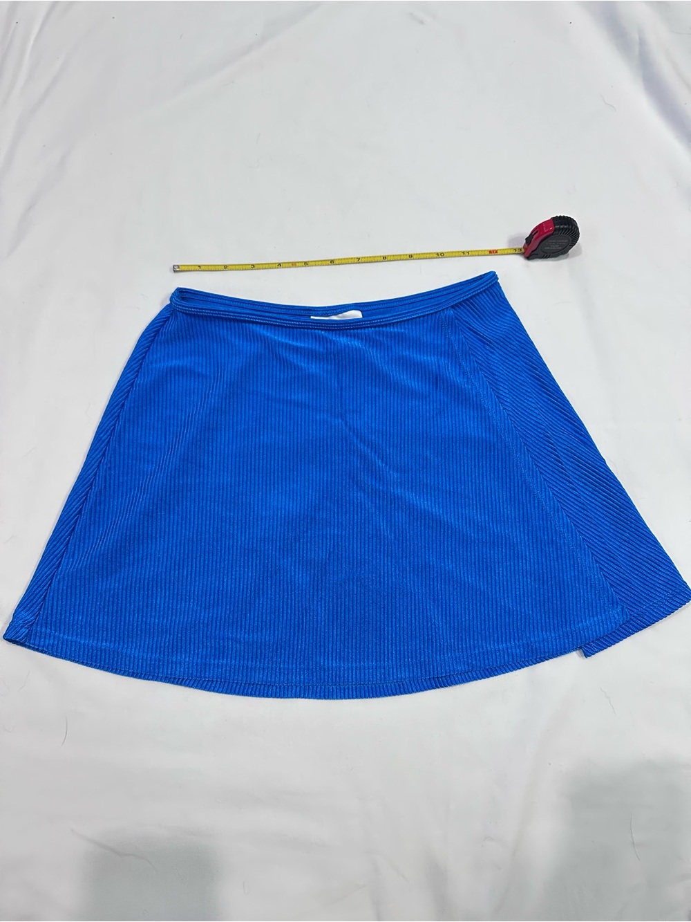 Vintage Y2K Swim skirt Bright Blue Ribbed A-Line Size S